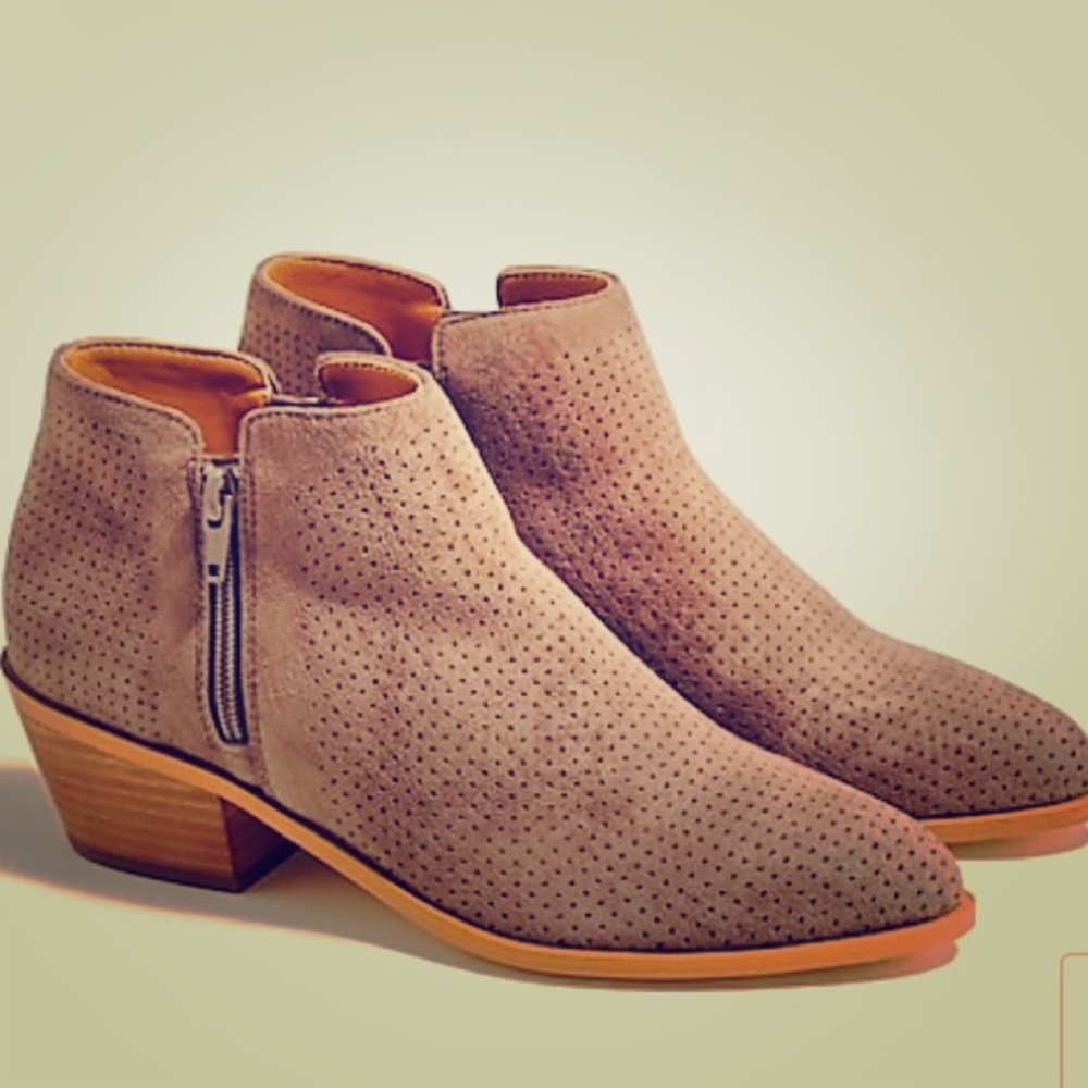 NWT J Crew perforated faux suede booties